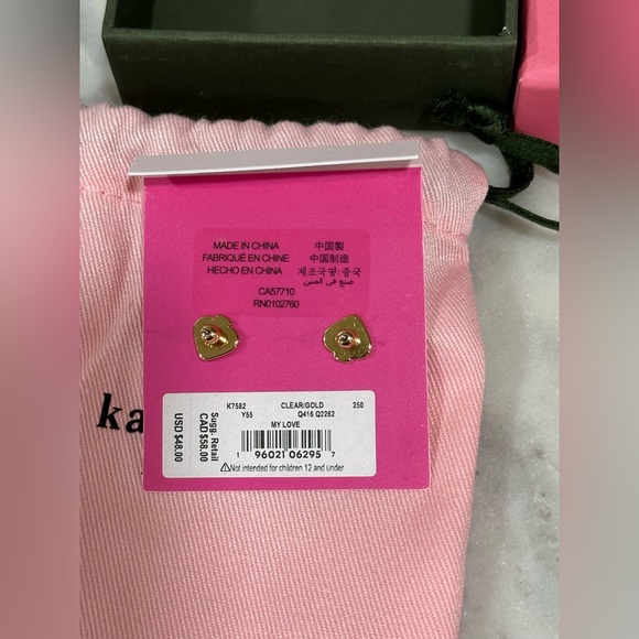 NWT! Kate Spade Heart Studs Earrings - Picture 3 of 4